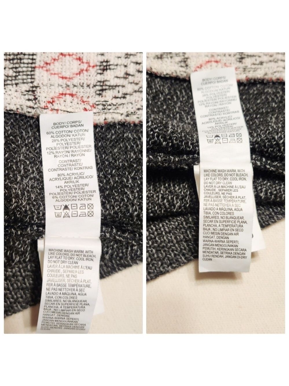 Lucky Brand Asymmetrical Zip Tribal Knit Sweater Jacket Small - Picture 11 of 12